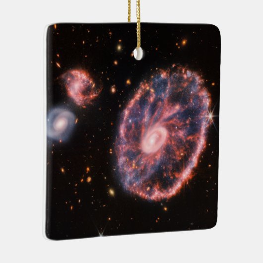 Cartwheel Galaxy JWST James Webb Space Telescope Keramisch Ornament (Rechts)