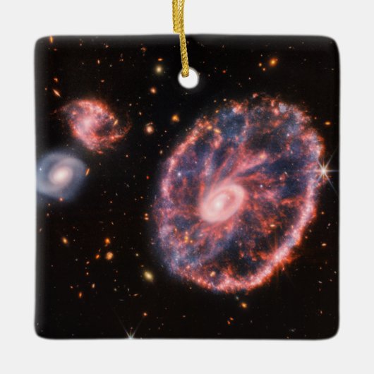 Cartwheel Galaxy JWST James Webb Space Telescope Keramisch Ornament (Voorkant)