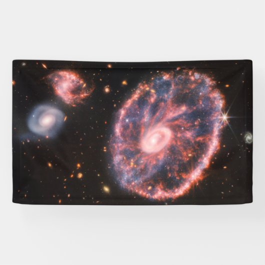 Cartwheel Galaxy JWST James Webb Space Telescope Spandoek (Horizontaal)