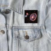 Cartwheel Galaxy JWST James Webb Space Telescope Vierkante Button 5,1 Cm (In situ)