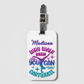 Cartwheel gepersonaliseerde Magenta Paarse Turquoi Bagagelabel (Voorkant (verticaal))