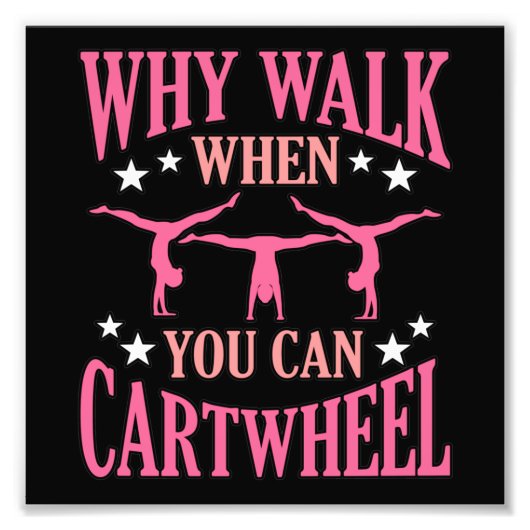 Cartwheel Gymnastics Gymnast Gymnastic Sports Love Foto Afdruk (Voorkant)