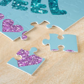 Cartwheel Love Pastel Magenta Paarse Turquoise Legpuzzel (Zijkant)