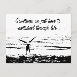 Cartwheel met Inspirerend Quote   Briefkaart