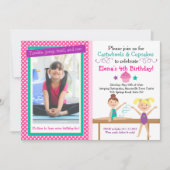 Cartwheels en Cupcakes Gymnastics Birthday Kaart (Voorkant)