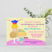 Cartwheels en Cupcakes Gymnastics Birthday Party Kaart (Staand voorkant)