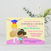 Cartwheels en Cupcakes Gymnastics Birthday Party Kaart (Staand voorkant)