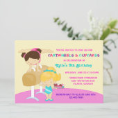 Cartwheels en Cupcakes Gymnastics Birthday Party Kaart (Staand voorkant)