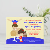 Cartwheels en Cupcakes Gymnastics Birthday Party Kaart (Staand voorkant)