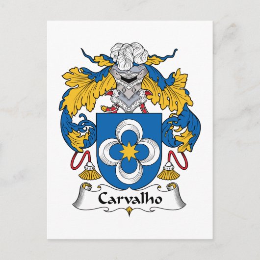 Carvalho Family Crest Briefkaart (Voorkant)