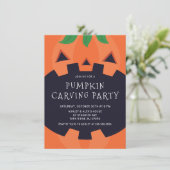 Carve & Celebrate Halloween Uitnodiging (Staand voorkant)