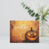 Carve Out Time Pumpkin Referral Program Aankondigingskaart (Staand voorkant)