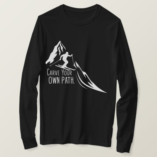 Carve Your Own Path Mannen met lange mouwen T-shir T-shirt (Design voorkant)