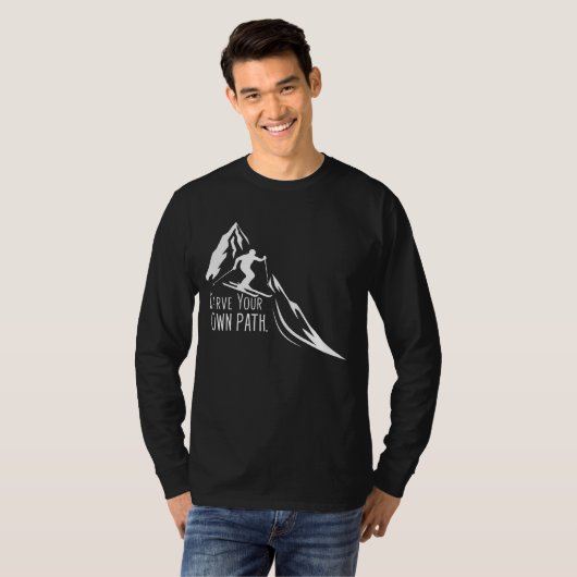 Carve Your Own Path Mannen met lange mouwen T-shir T-shirt (Voorkant volledig)