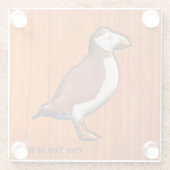 Carved Atlantic Puffin Beverage Coaster Glazen Onderzetter (Achterkant)