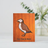 Carved Atlantic Puffin Feestdagenkaart (Staand voorkant)