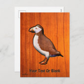 Carved Atlantic Puffin Feestdagenkaart (Voorkant / Achterkant)