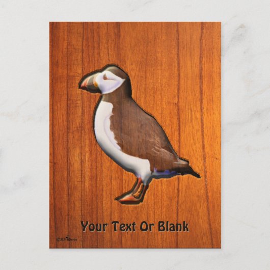 Carved Atlantic Puffin Feestdagenkaart (Voorkant)