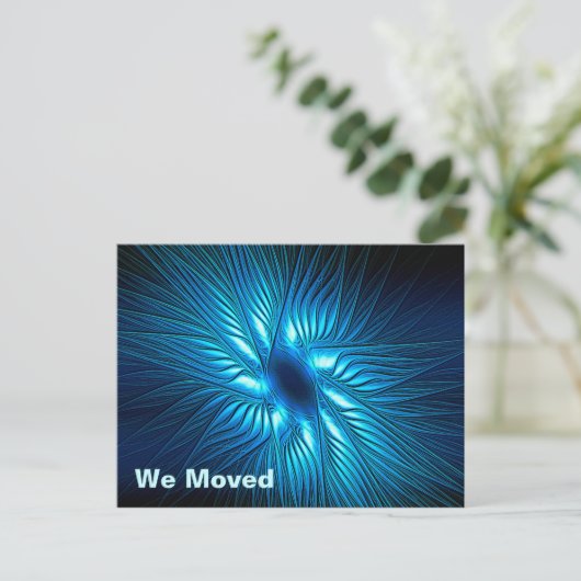 Carved Blue Star Aankondigingskaart (Staand voorkant)