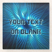 Carved Blue Star Glazen Onderzetter (Voorkant)