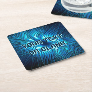 Carved Blue Star Kartonnen Onderzetters