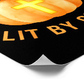 Carved By Faith Lit By Grace Pumpkin Cross Christi Poster (Hoek)