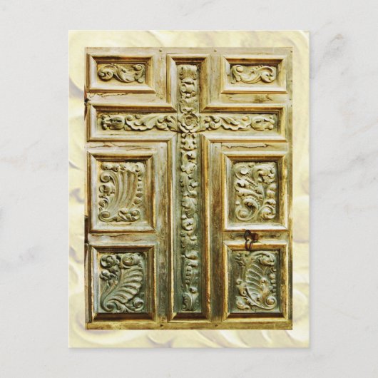 Carved Cross op kerkdeur Briefkaart (Voorkant)