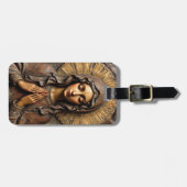 Carved Devotion  Wooden Mary Bagagelabel (Voorkant horizontaal)