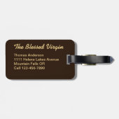 Carved Devotion  Wooden Mary Bagagelabel (Achterkant horizontaal)