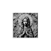 Carved Devotion  Wooden Mary Rubberstempel (Afrduk)