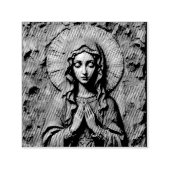 Carved Devotion  Wooden Mary Zelfinktende Stempel (Design)