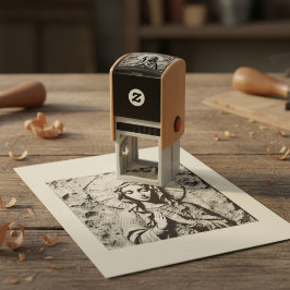 Carved Devotion  Wooden Mary Zelfinktende Stempel