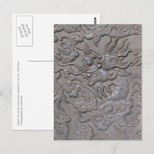 Carved dragon medallion briefkaart (Voorkant / Achterkant)