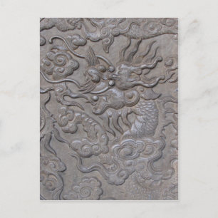 Carved dragon medallion briefkaart