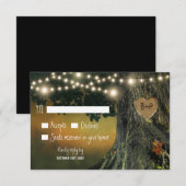 Carved Grandfather Oak Tree Weddenschap RSVP-kaart RSVP Kaartje (Voorkant / Achterkant)