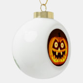 Carved Halloween Pumpkin Keramische Bal Ornament (Links)