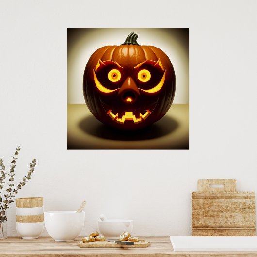 Carved Halloween Pumpkin Poster (Keuken)