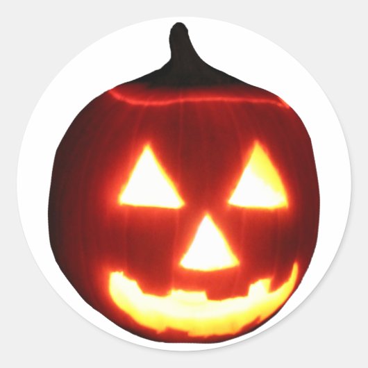 Carved Halloween Pumpkin Ronde Sticker (Voorkant)
