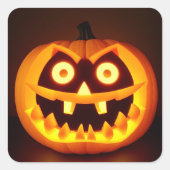 Carved Halloween Pumpkin Vierkante Sticker (Voorkant)