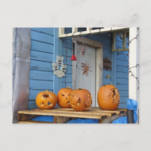 Carved Halloween Pumpkins Briefkaart (Voorkant)