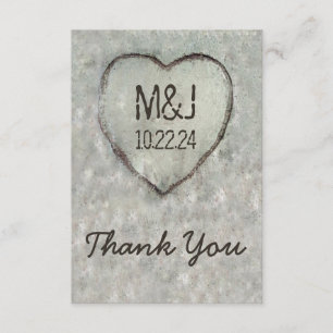 Carved Heart Birch Tree Weddenschap Bedankt