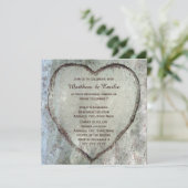 Carved Heart Birch Tree Wedding Rehearsal Dinner Kaart (Staand voorkant)