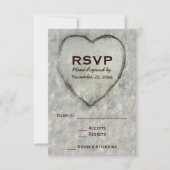 Carved Heart Birch Tree Wedding RSVP (Voorkant)