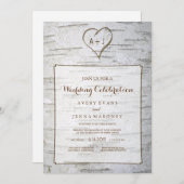 Carved Heart in Tree Wedding Invitation Kaart (Voorkant / Achterkant)