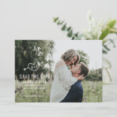 Carved Heart Save the Date Card (Staand voorkant)