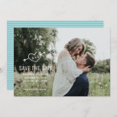 Carved Heart Save the Date Card (Voorkant / Achterkant)