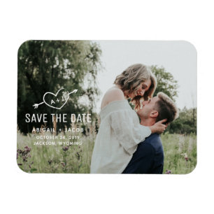 Carved Heart Save the Date Photo Magnet Magneet