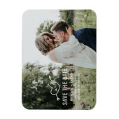 Carved Heart Save the Date Photo Magnet Magneet (Verticaal)