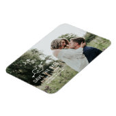 Carved Heart Save the Date Photo Magnet Magneet (Linkerzijde)