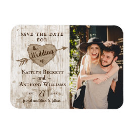 Carved Heart Tree Weddenfoto Save the Date Magneet